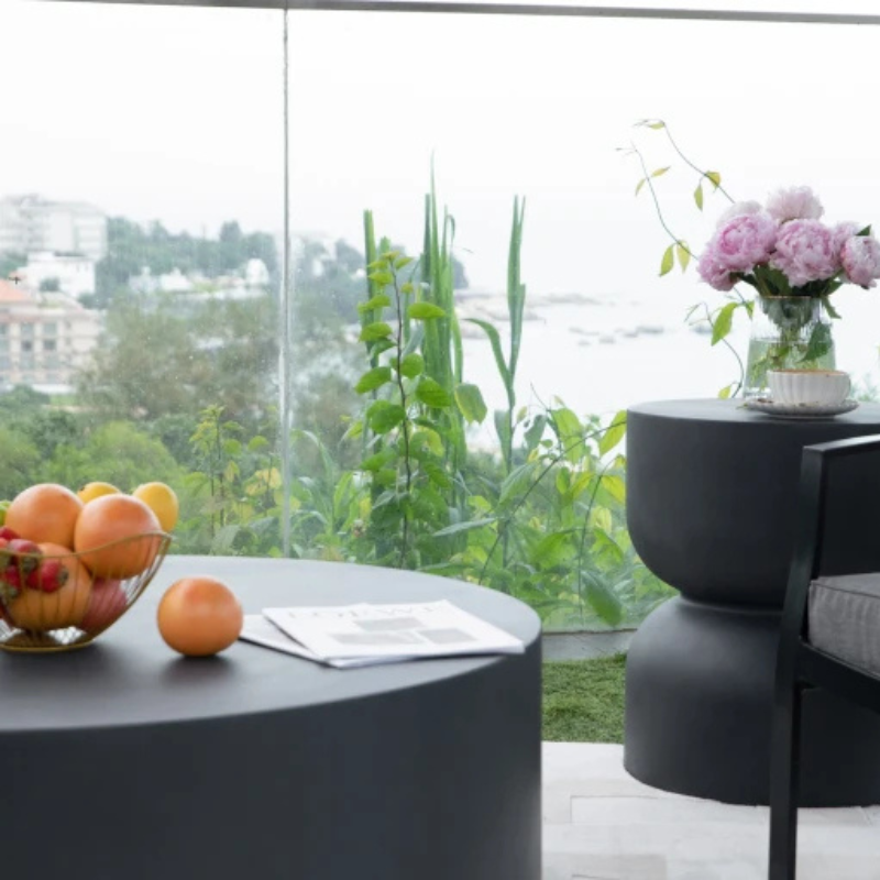 Elementi, Rome Coffee Table, Medium Slate Black, Outdoor Concrete