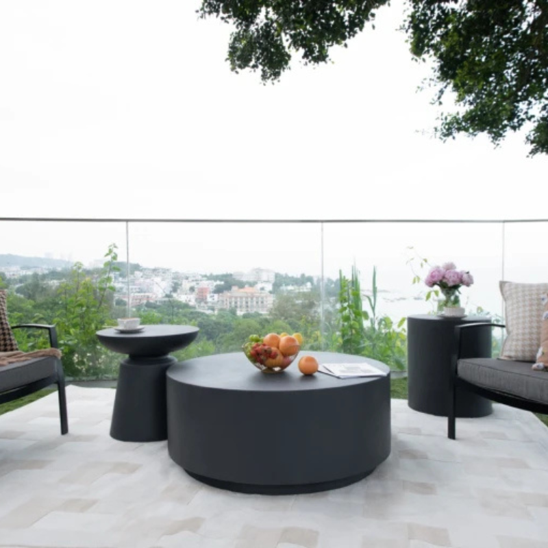 Elementi, Rome Coffee Table, Medium Slate Black, Outdoor Concrete