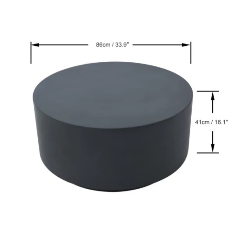Elementi, Rome Coffee Table, Medium Slate Black, Outdoor Concrete