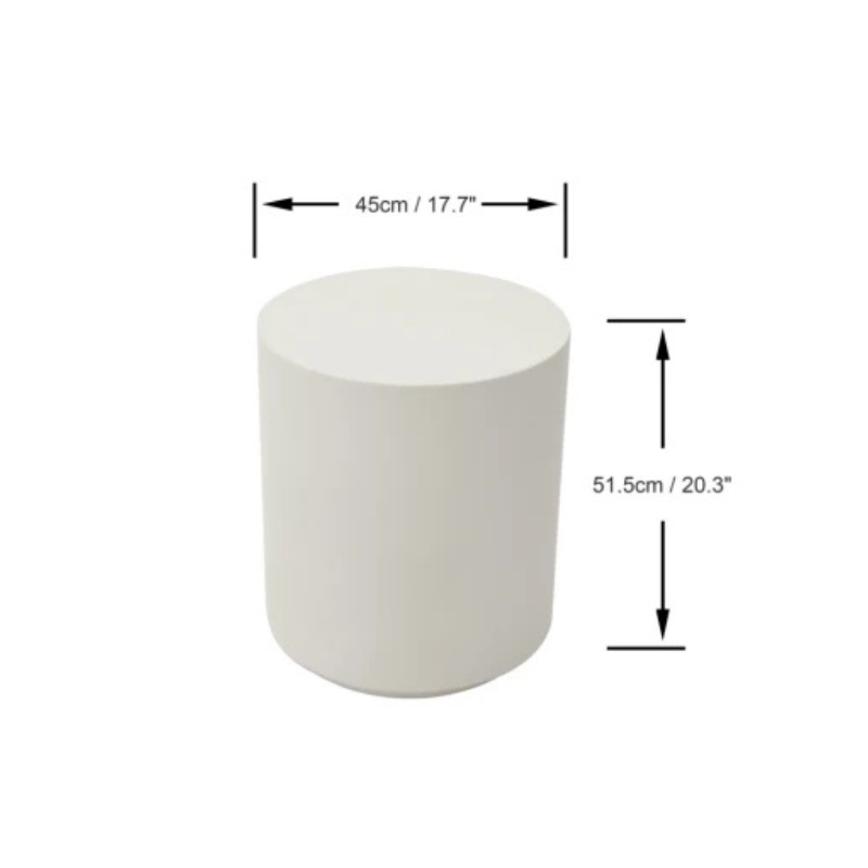 Elementi, Rome Side Table, Large Cream White, Outdoor Concrete