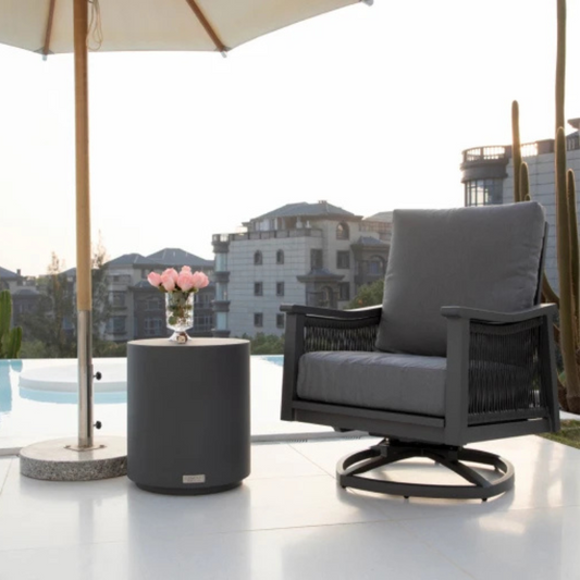 Elementi, Rome Side Table, Large Slate Black, Outdoor Concrete
