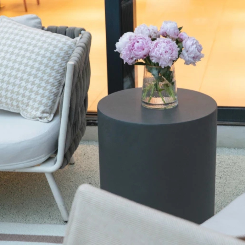 Elementi, Rome Side Table, Large Slate Black, Outdoor Concrete