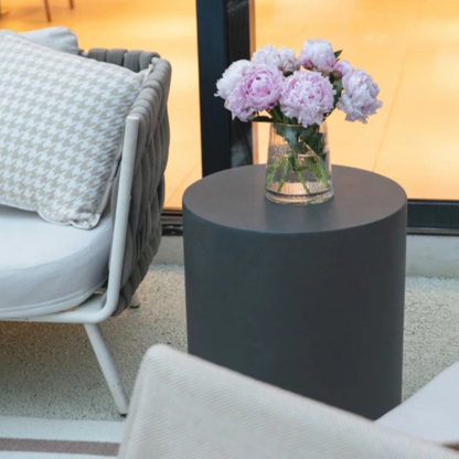 Elementi, Rome Side Table, Large Slate Black, Outdoor Concrete