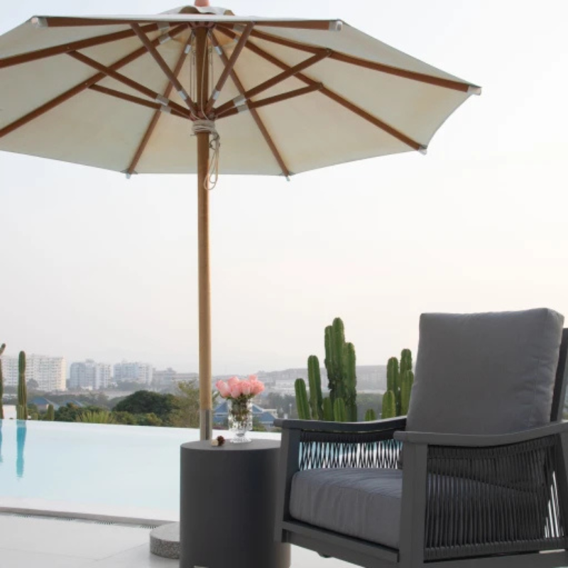 Elementi, Rome Side Table, Large Slate Black, Outdoor Concrete
