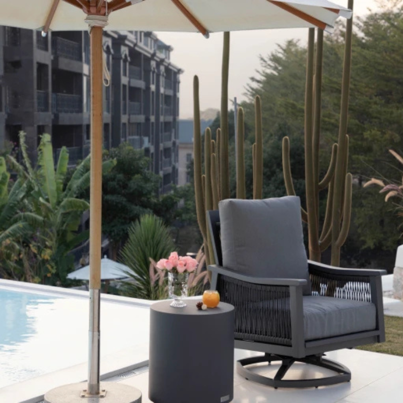 Elementi, Rome Side Table, Large Slate Black, Outdoor Concrete