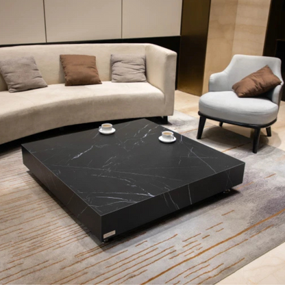 Elementi, Sofia Coffee Table, Square Large Marble, Porcelain Outdoor