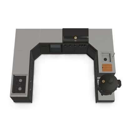 GRLLR Connect Modular Outdoor Kitchen with Prime G5S 5-Burner Gas Barbecue – Luxury Stainless Steel UK Outdoor Cooking System