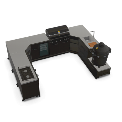 GRLLR Connect Modular Outdoor Kitchen with Prime G5S 5-Burner Gas Barbecue – Luxury Stainless Steel UK Outdoor Cooking System