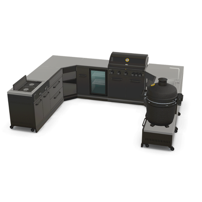 GRLLR Connect Modular Outdoor Kitchen with Prime G5S 5-Burner Gas Barbecue – Luxury Stainless Steel UK Outdoor Cooking System