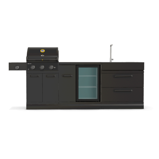 GRLLR Connect 3-Burner Gas BBQ Modular Outdoor Kitchen – Luxury Garden Cooking & Patio Kitchen System