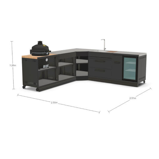GRLLR Connect Modular Outdoor Kitchen – Kamado Grill, Sink, Expansion, Corner & Fridge Units for Premium Outdoor Cooking