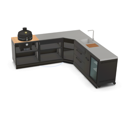GRLLR Connect Modular Outdoor Kitchen – Kamado Grill, Sink, Expansion, Corner & Fridge Units for Premium Outdoor Cooking