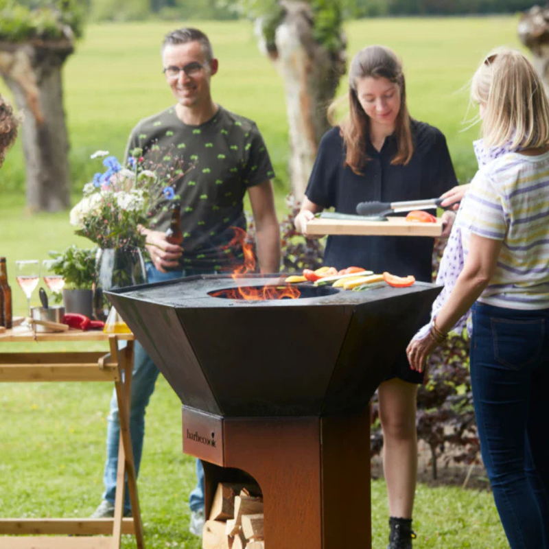 Barbecook Nestor Corten Steel BBQ with Dual Cooking Plates