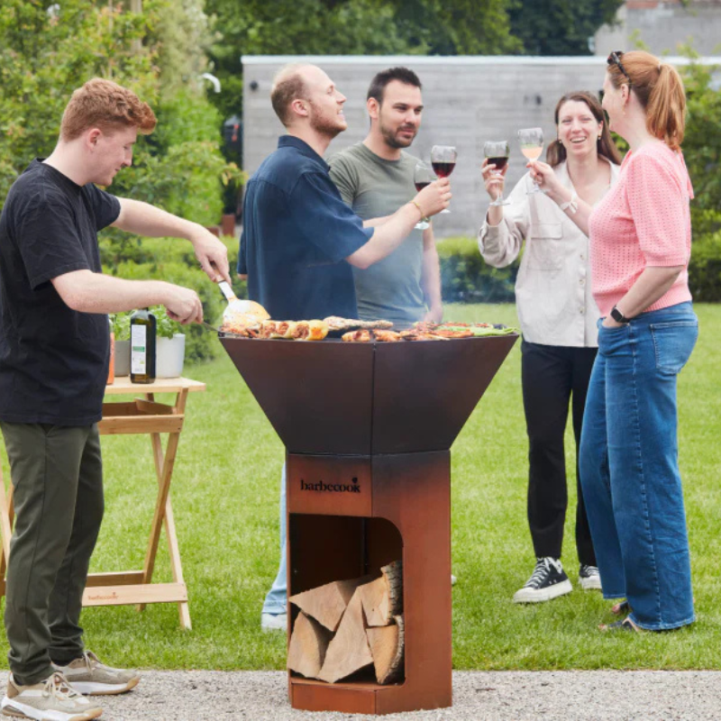 Barbecook Nestor Corten Steel BBQ with Dual Cooking Plates