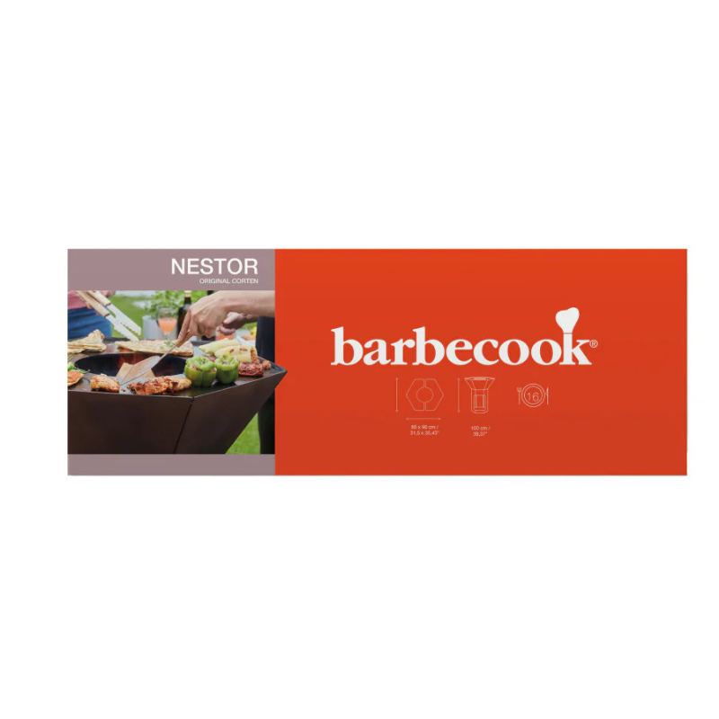 Barbecook Nestor Corten Steel BBQ with Dual Cooking Plates