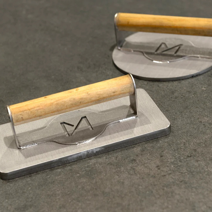 Steak Press – Stainless Steel Grill Weight | Handmade in Britain by METARTAL