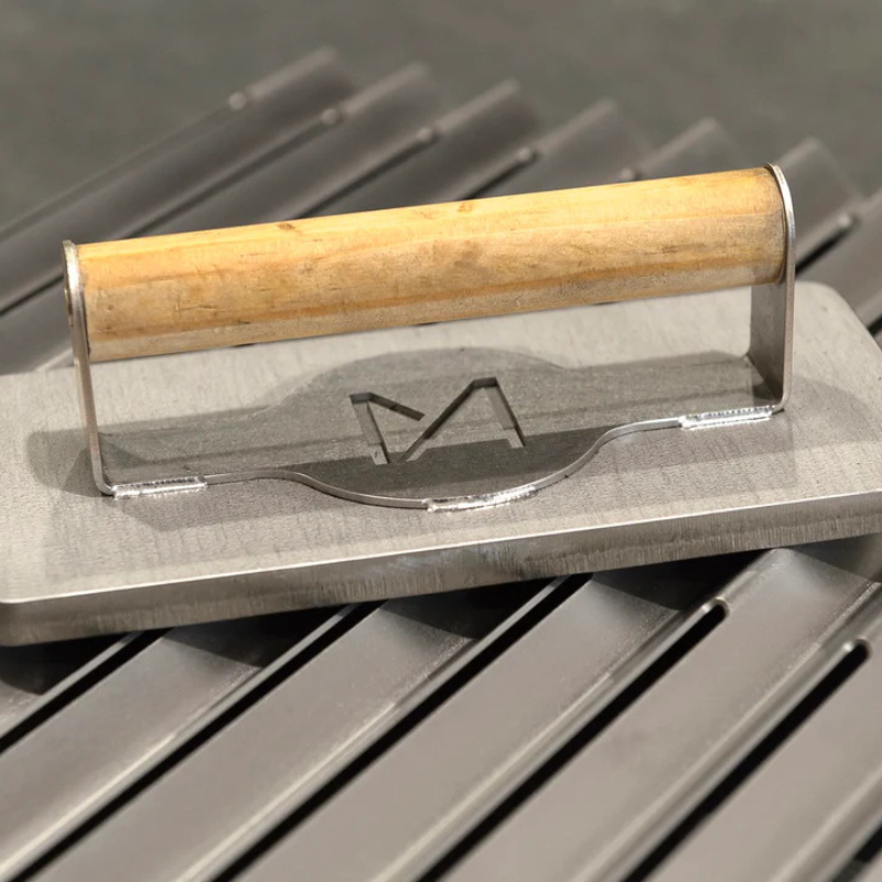 Steak Press – Stainless Steel Grill Weight | Handmade in Britain by METARTAL