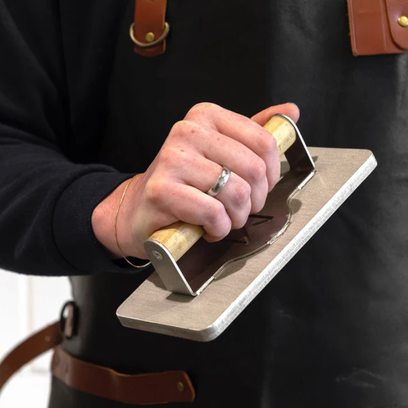 Steak Press – Stainless Steel Grill Weight | Handmade in Britain by METARTAL