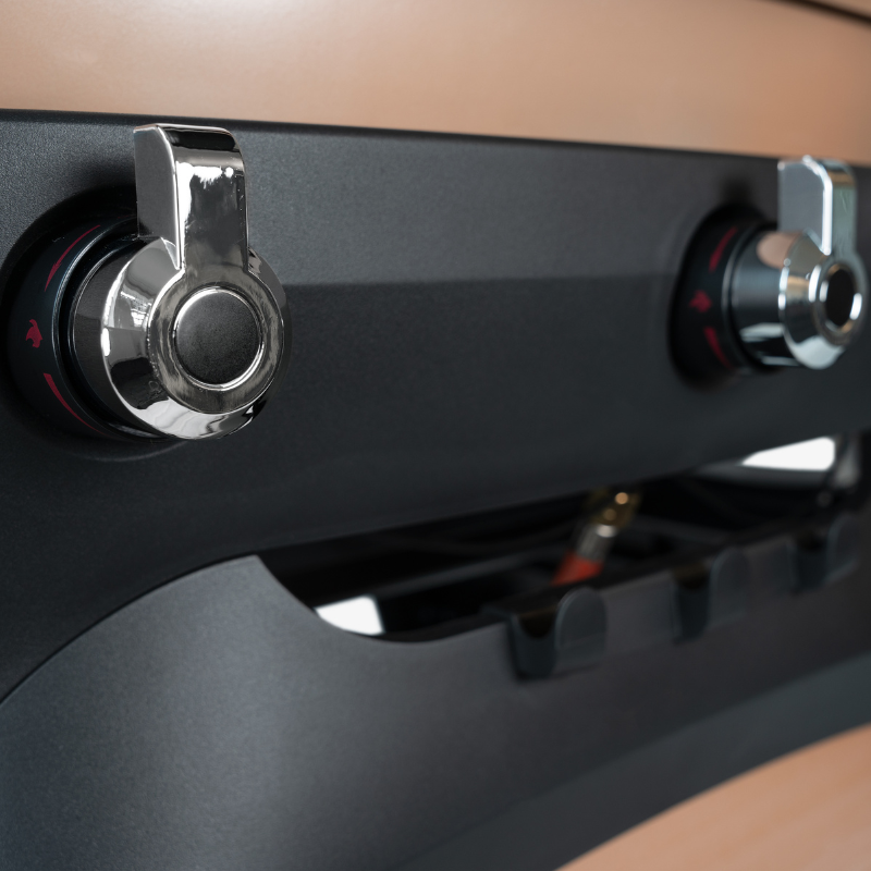 Ryde Compact Gas BBQ Grill with 3 Burners and Fold-Out Side Shelves