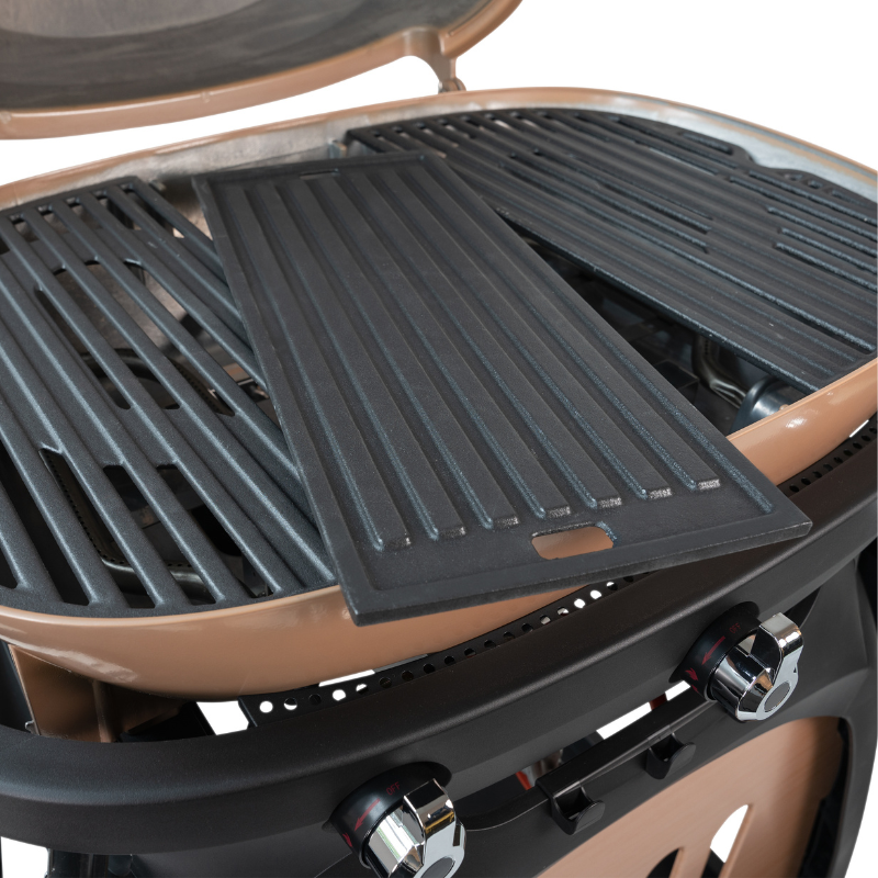 Ryde Compact Gas BBQ Grill with 3 Burners and Fold-Out Side Shelves