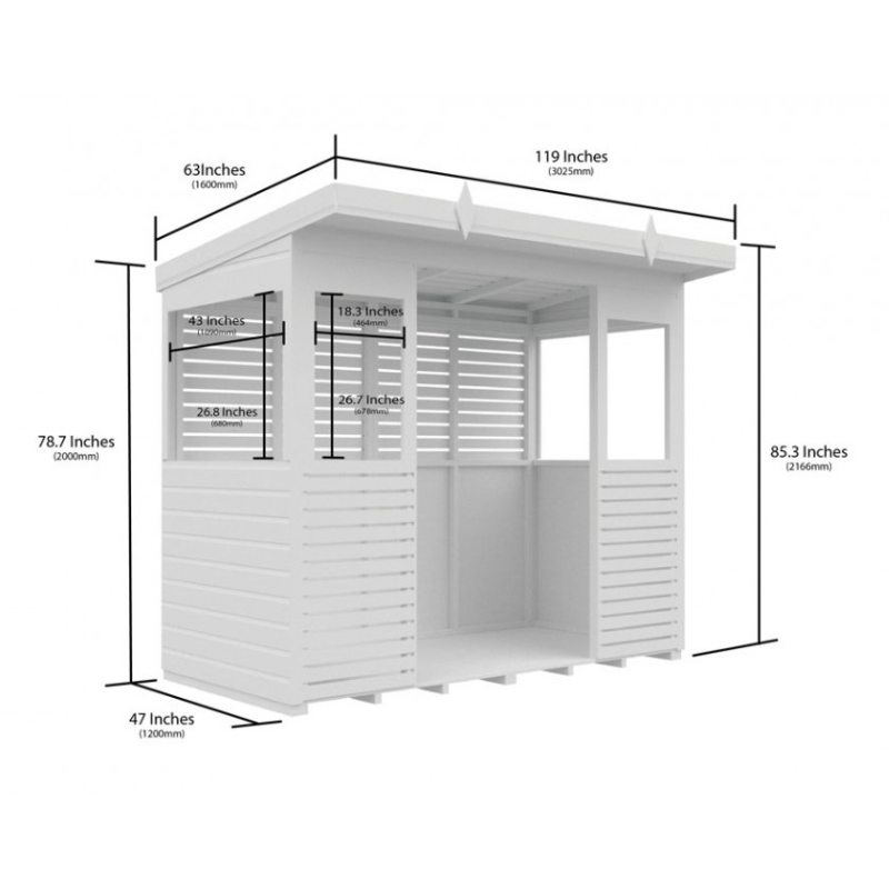 Winston Timber 8ft x 4ft BBQ Shelter for Garden Cooking and Outdoor Dining
