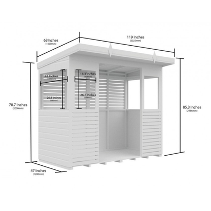 Winston Timber 8ft x 4ft BBQ Shelter for Garden Cooking and Outdoor Dining