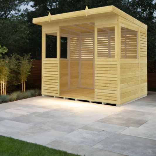 Winston Timber 8ft x 6ft BBQ Shelter for Garden Cooking and Outdoor Dining