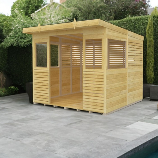 Winston Timber 8ft x 8ft BBQ Shelter for Garden Cooking and Outdoor Dining 