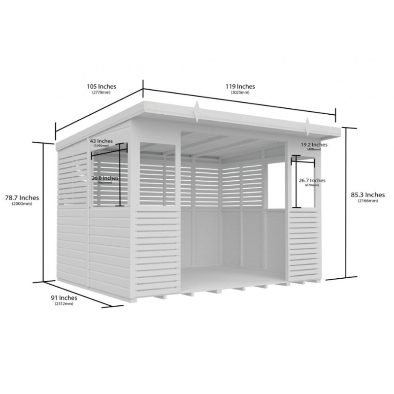 Winston Timber 10ft x 8ft BBQ Shelter for Garden Cooking and Outdoor Dining