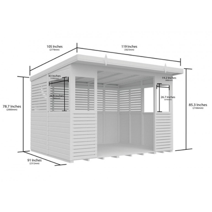 Winston Timber 10ft x 8ft BBQ Shelter for Garden Cooking and Outdoor Dining