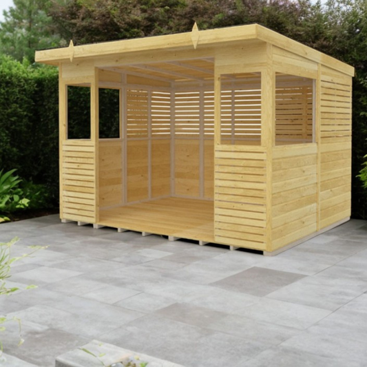 Winston Timber 10ft x 8ft BBQ Shelter for Garden Cooking and Outdoor Dining