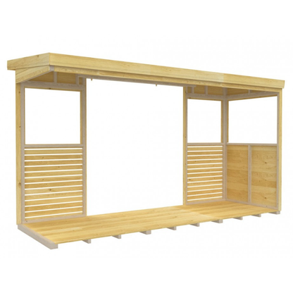 Winston Timber 12ft x 4ft BBQ Shelter for Garden Cooking and Outdoor Dining