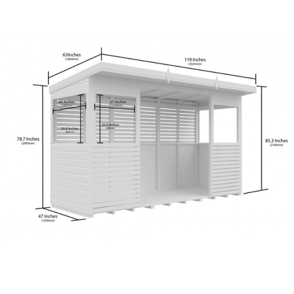 Winston Timber 12ft x 4ft BBQ Shelter for Garden Cooking and Outdoor Dining