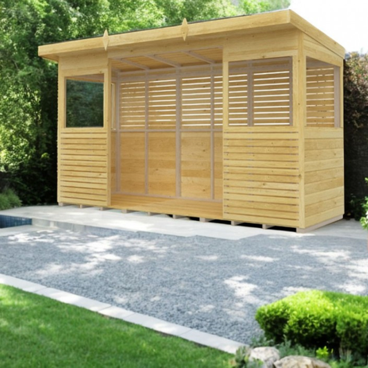 Winston Timber 12ft x 4ft BBQ Shelter for Garden Cooking and Outdoor Dining