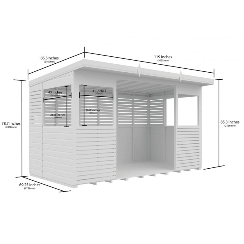 Winston Timber 12ft x 6ft BBQ Shelter for Garden Cooking and Outdoor Dining 
