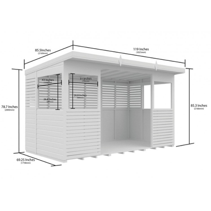 Winston Timber 12ft x 6ft BBQ Shelter for Garden Cooking and Outdoor Dining 