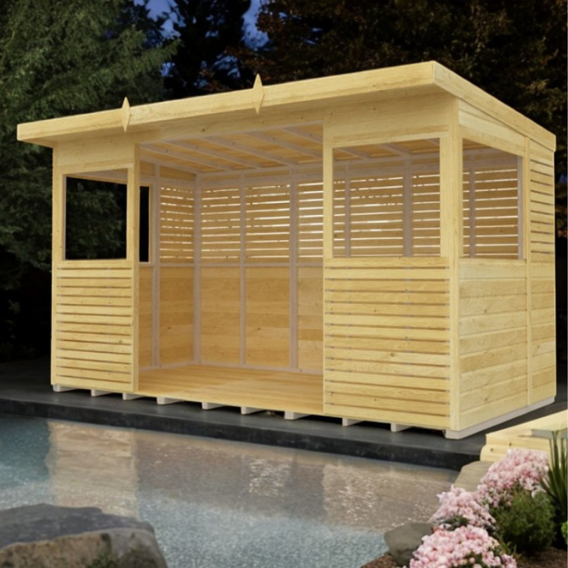 Winston Timber 12ft x 6ft BBQ Shelter for Garden Cooking and Outdoor Dining 