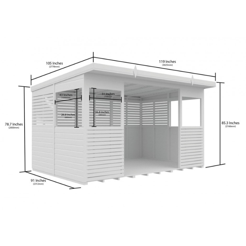 Winston Timber 12ft x 8ft BBQ Shelter for Garden Cooking and Outdoor Dining 