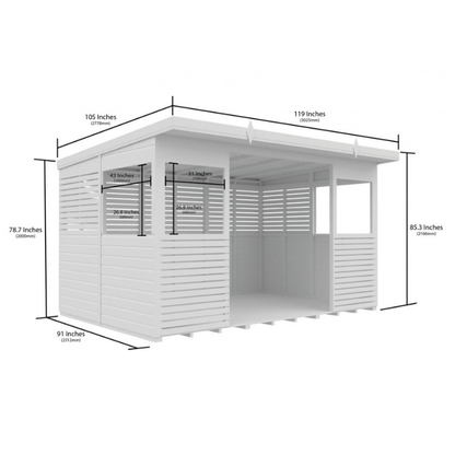 Winston Timber 12ft x 8ft BBQ Shelter for Garden Cooking and Outdoor Dining 
