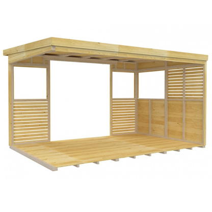 Winston Timber 12ft x 8ft BBQ Shelter for Garden Cooking and Outdoor Dining 