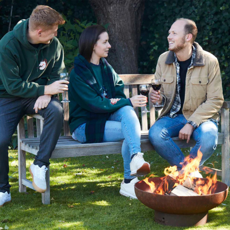 Barbecook Jack Corten Steel Fire Bowl - 75cm Outdoor Fire Pit for Garden & Patio