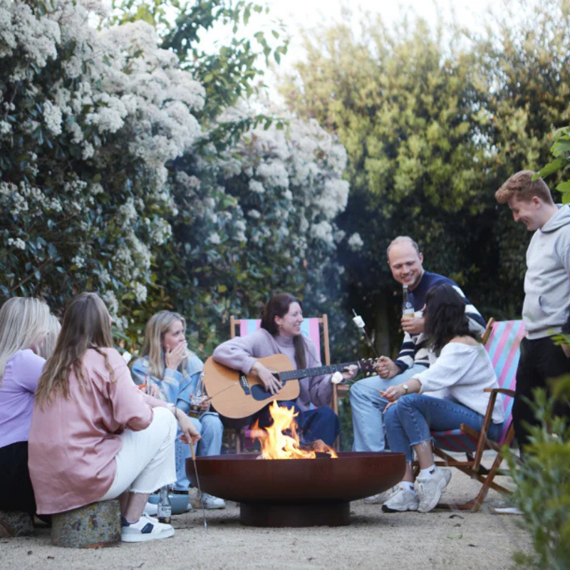 Barbecook Jack Corten Steel Fire Bowl - 100cm Large Outdoor Fire Pit for Garden & Patio