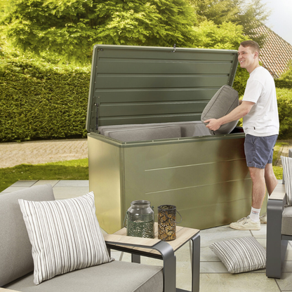 Farley 1200L Metal Garden Storage Box – Hex Living