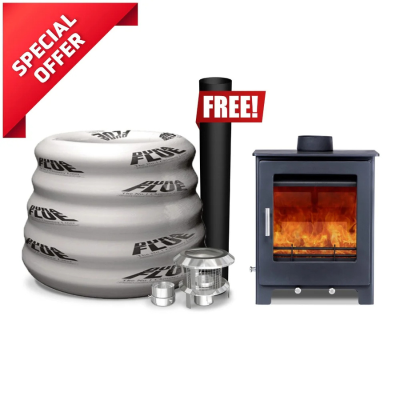 Woodford Lowry 5X Multifuel Stove 5kW Ecodesign DEFRA Approved