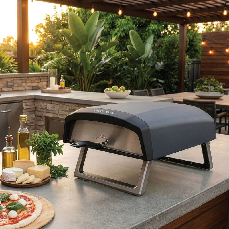 Firebloom Electric Pizza Oven with Stone Base Fast 400°C Cooking