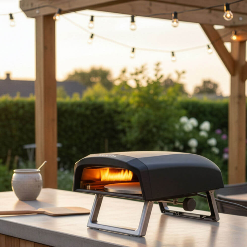 Gas Pizza Oven with Stone Base Fast 400°C Outdoor Cooking