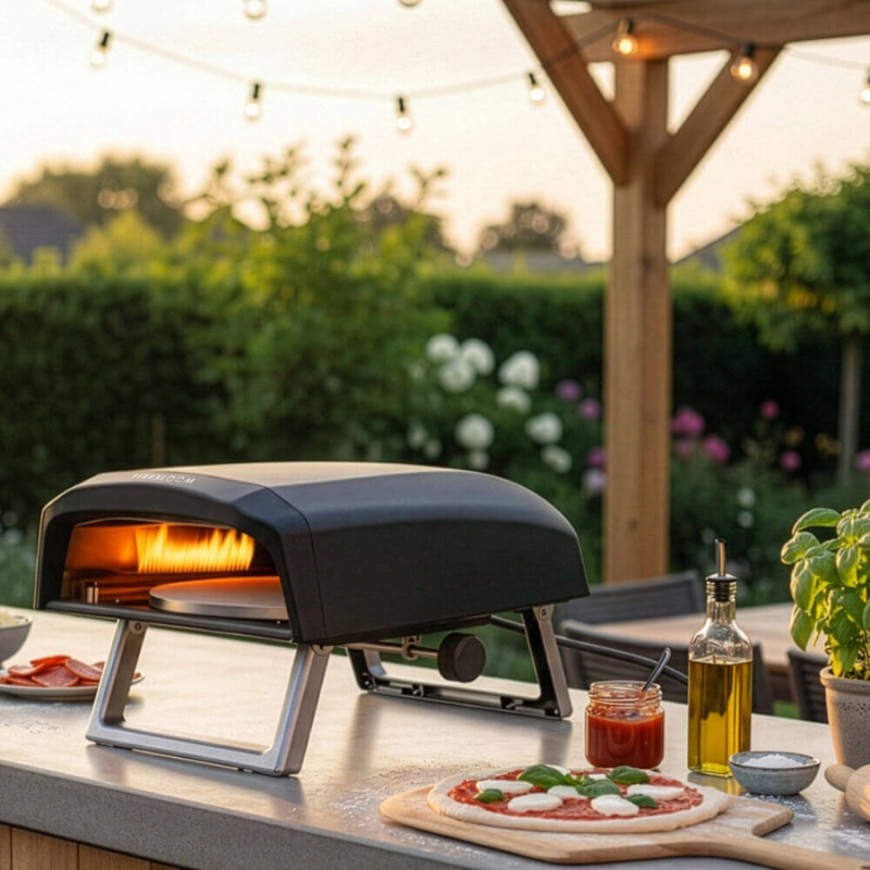 Gas Pizza Oven with Stone Base Fast 400°C Outdoor Cooking