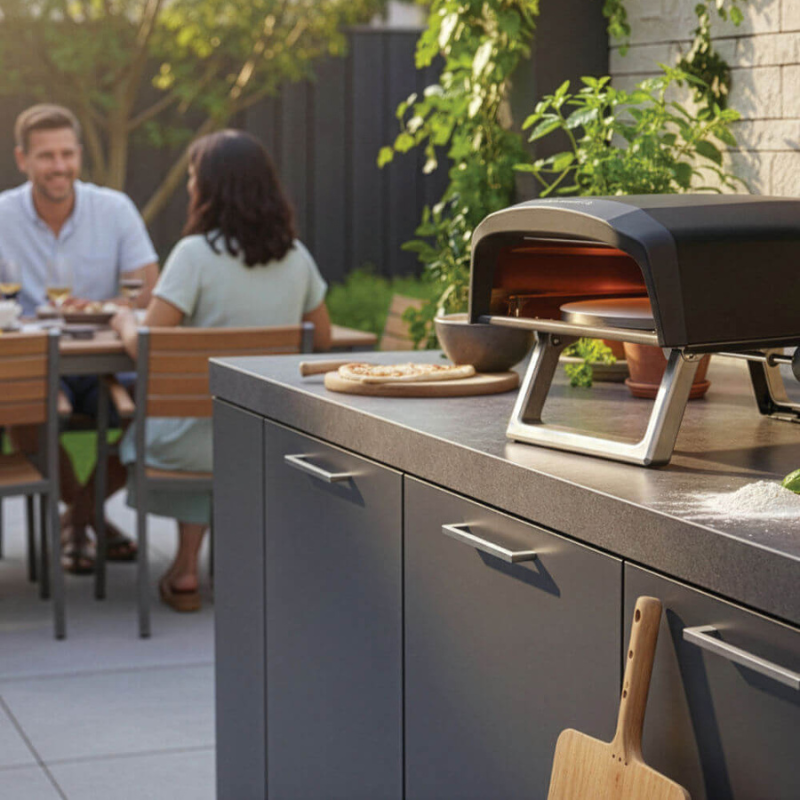 Gas Pizza Oven with Stone Base Fast 400°C Outdoor Cooking