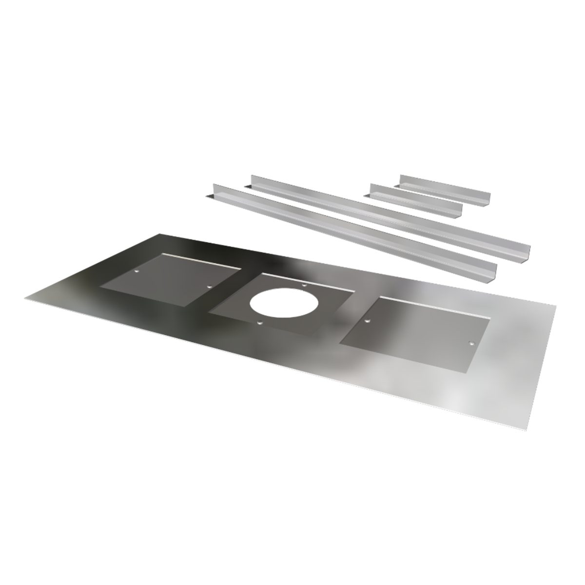 Closure Plate 1000 x 400mm with Centre Hole and Brackets