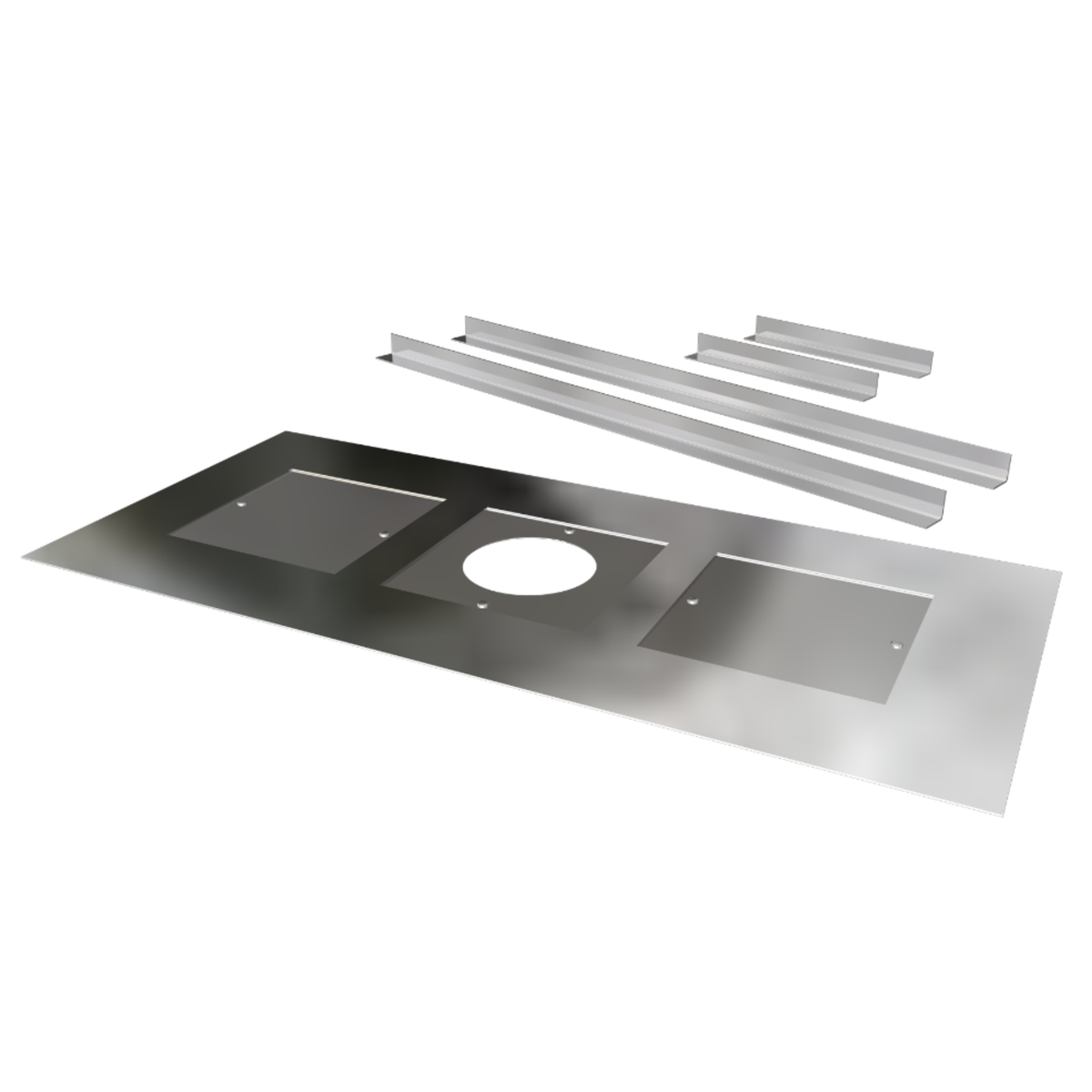 Closure Plate 1250 x 600mm with Centre Hole and Brackets